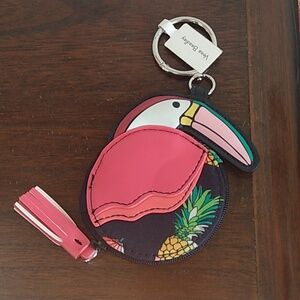 Vera Bradley toucan bag charm/key chain, coin purse, tropical pineapple